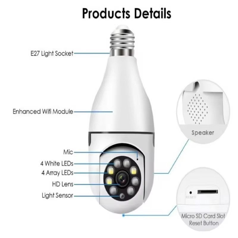 Câmera de Segurança 360 com Wi-Fi Formato Lâmpada