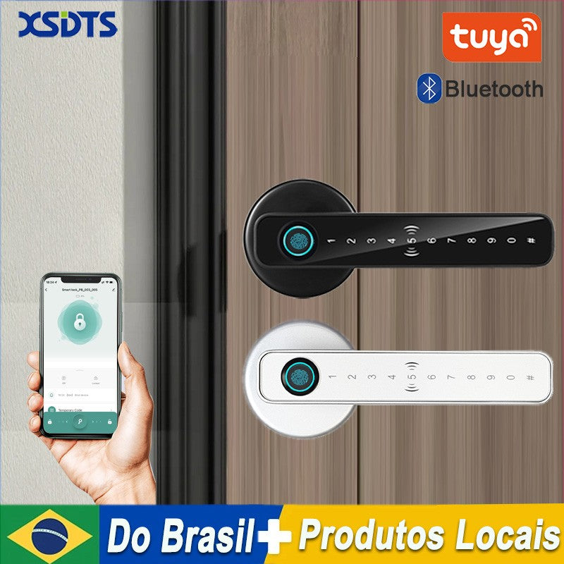 Xsdts maçaneta de fechadura inteligente com cartão chave de impressão digital fe