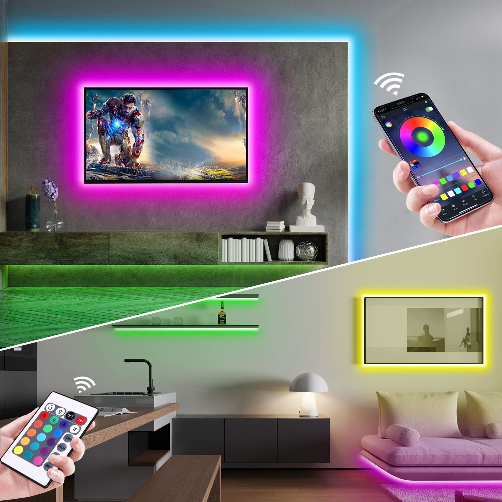 5v usb rgb neon led strip 1m 2m 3m 4m 5m rgb fita de néon com bluetooth app e co
