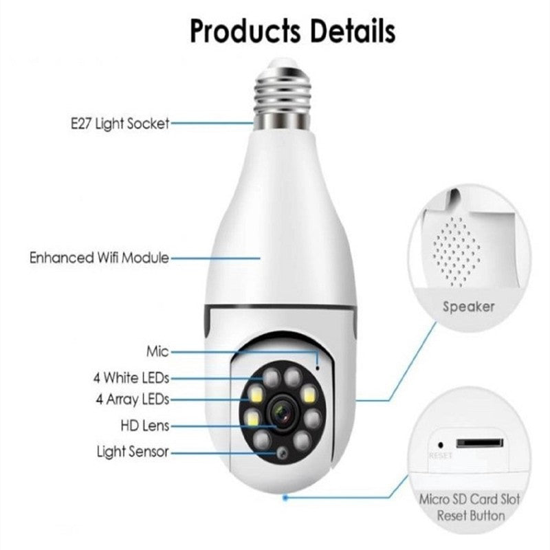 Câmera de Segurança 360 com Wi-Fi Formato Lâmpada