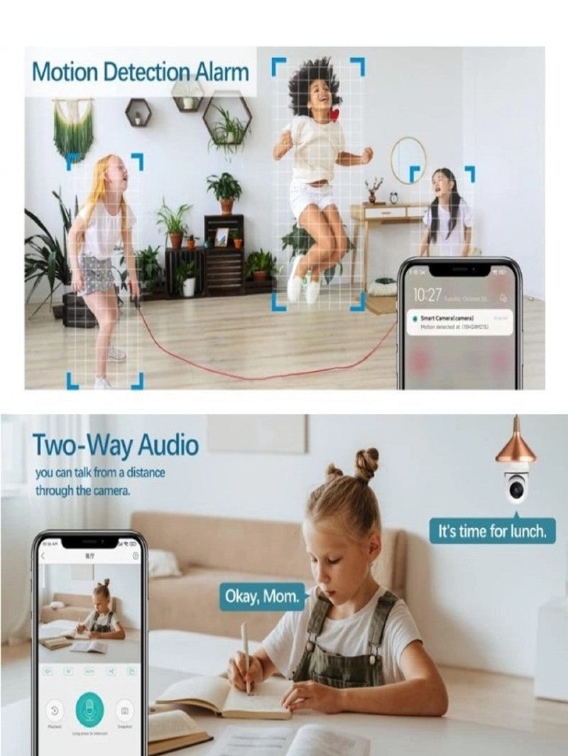 Câmera de Segurança 360 com Wi-Fi Formato Lâmpada